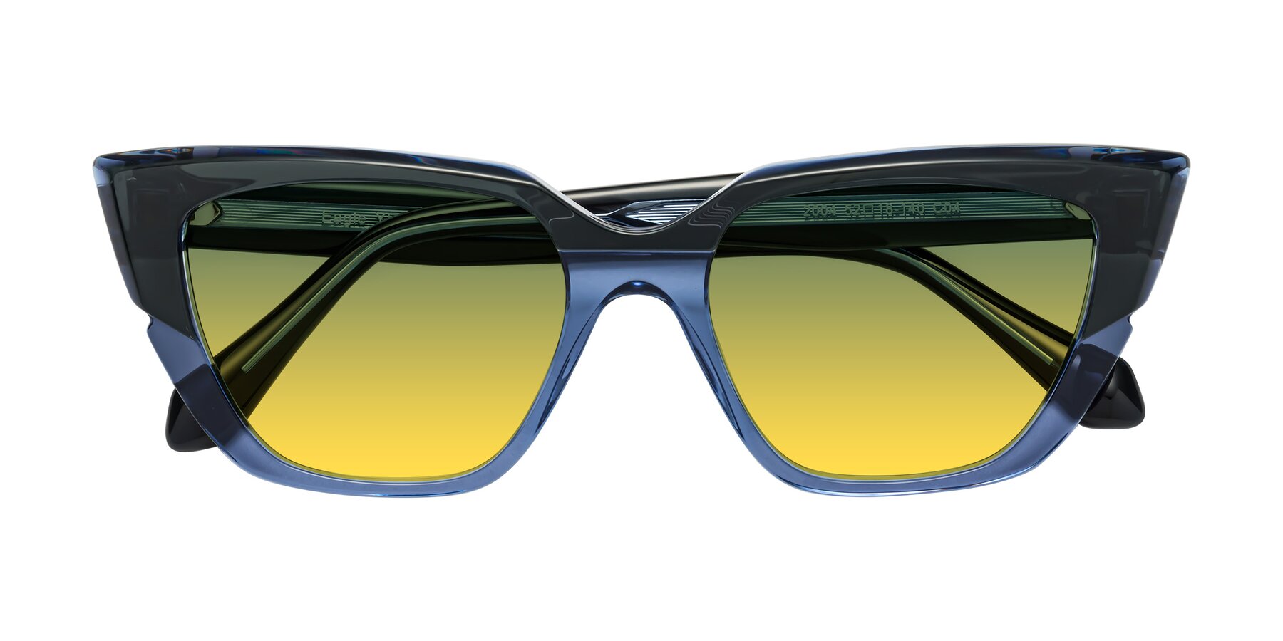 Folded Front of Eagle in Dark Green-Blue with Green / Yellow Gradient Lenses