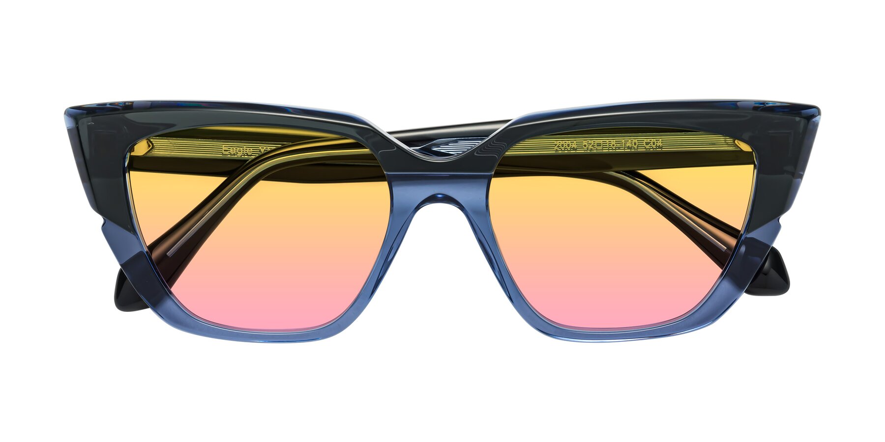 Folded Front of Eagle in Dark Green-Blue with Yellow / Pink Gradient Lenses