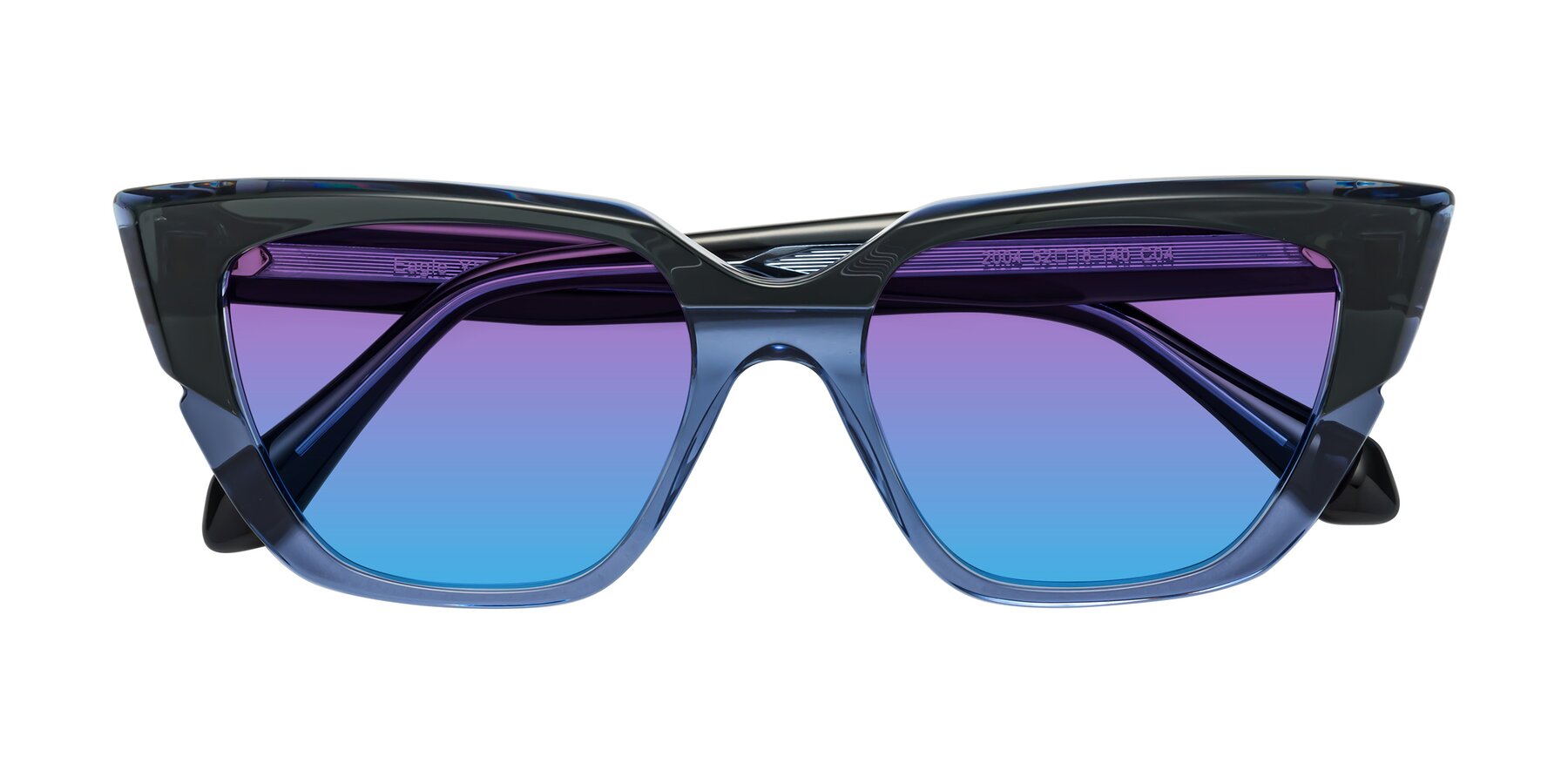 Folded Front of Eagle in Dark Green-Blue with Purple / Blue Gradient Lenses