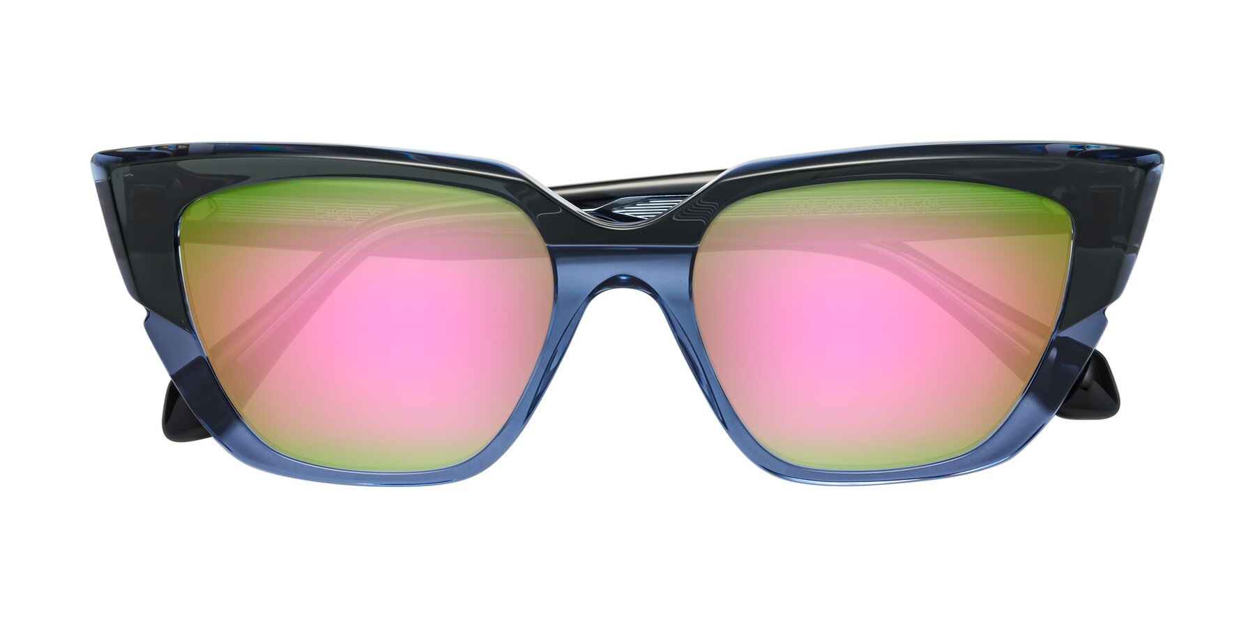 Folded Front of Eagle in Dark Green-Blue with Pink Mirrored Lenses