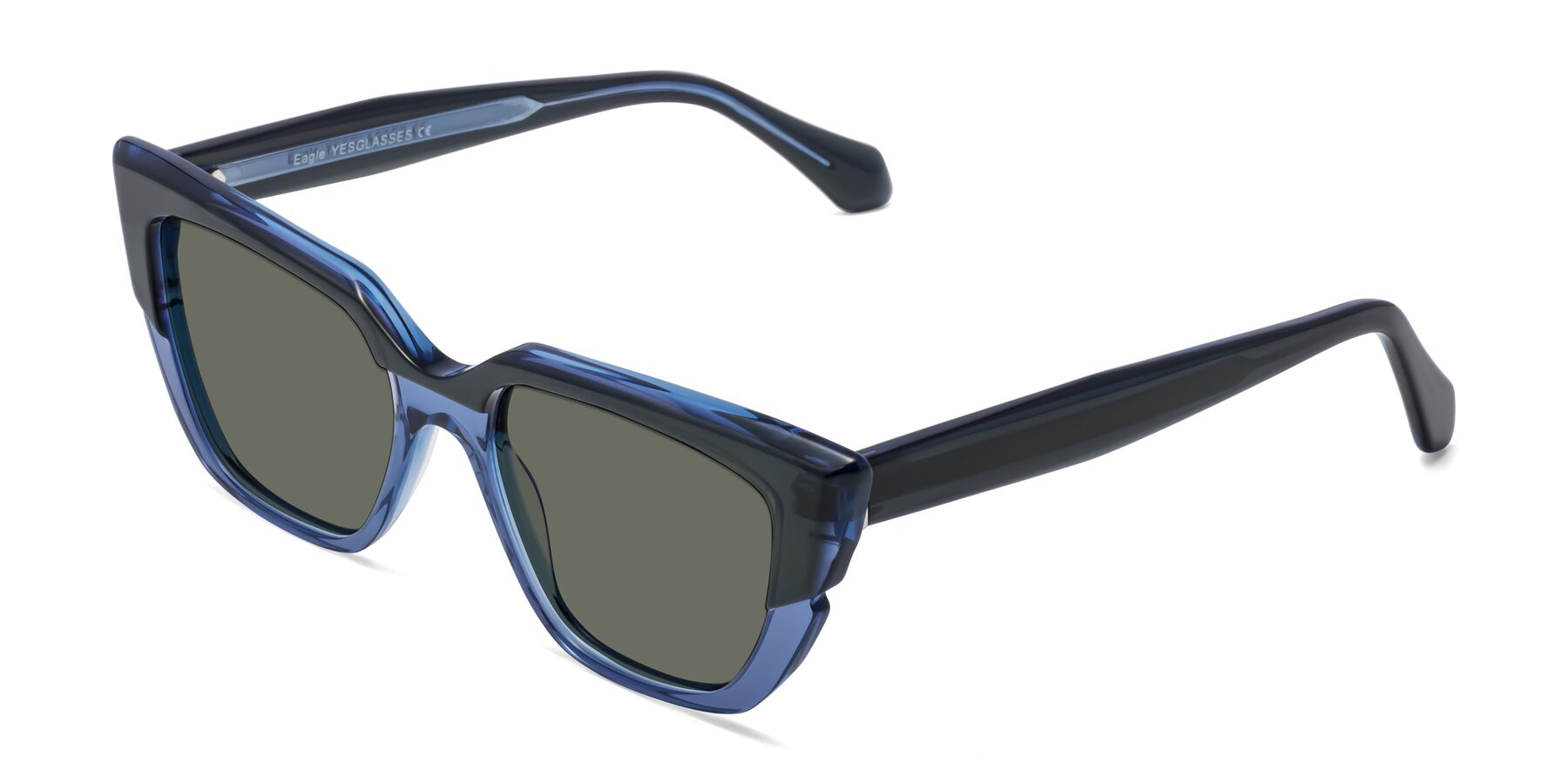Angle of Eagle in Dark Green-Blue with Gray Polarized Lenses