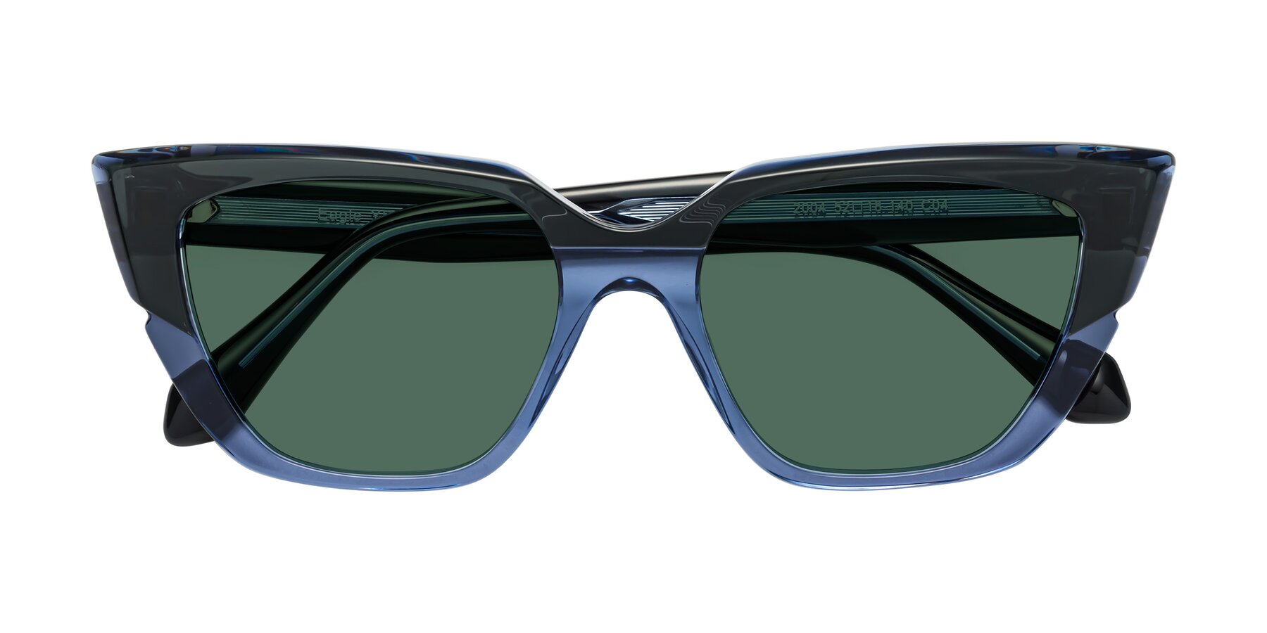 Folded Front of Eagle in Dark Green-Blue with Green Polarized Lenses