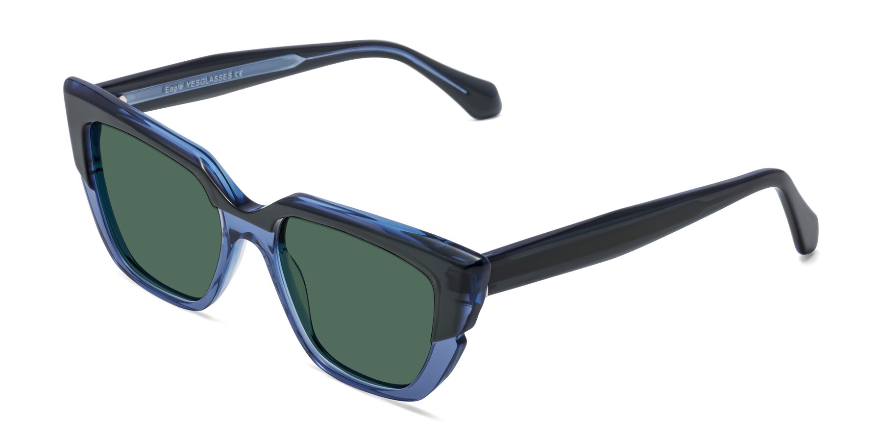 Angle of Eagle in Dark Green-Blue with Green Polarized Lenses