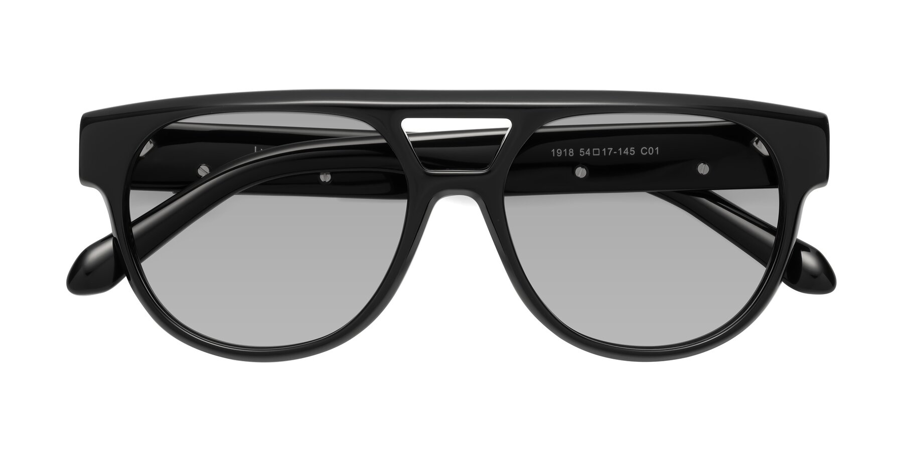 Folded Front of Lyon in Black with Light Gray Tinted Lenses