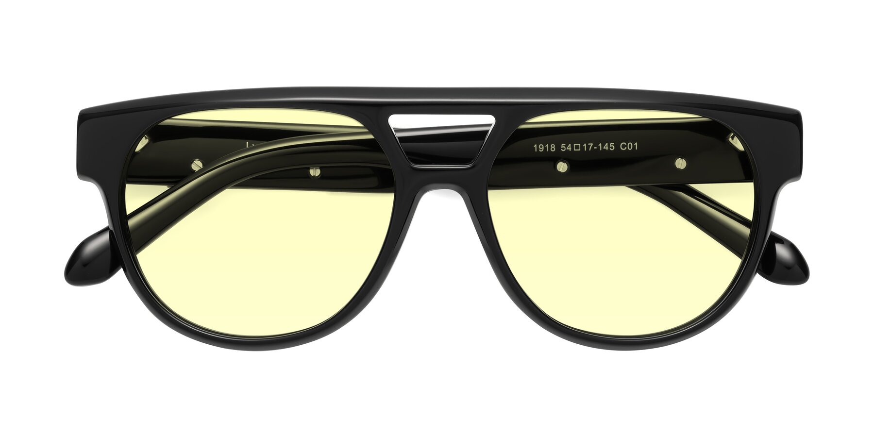 Folded Front of Lyon in Black with Light Yellow Tinted Lenses