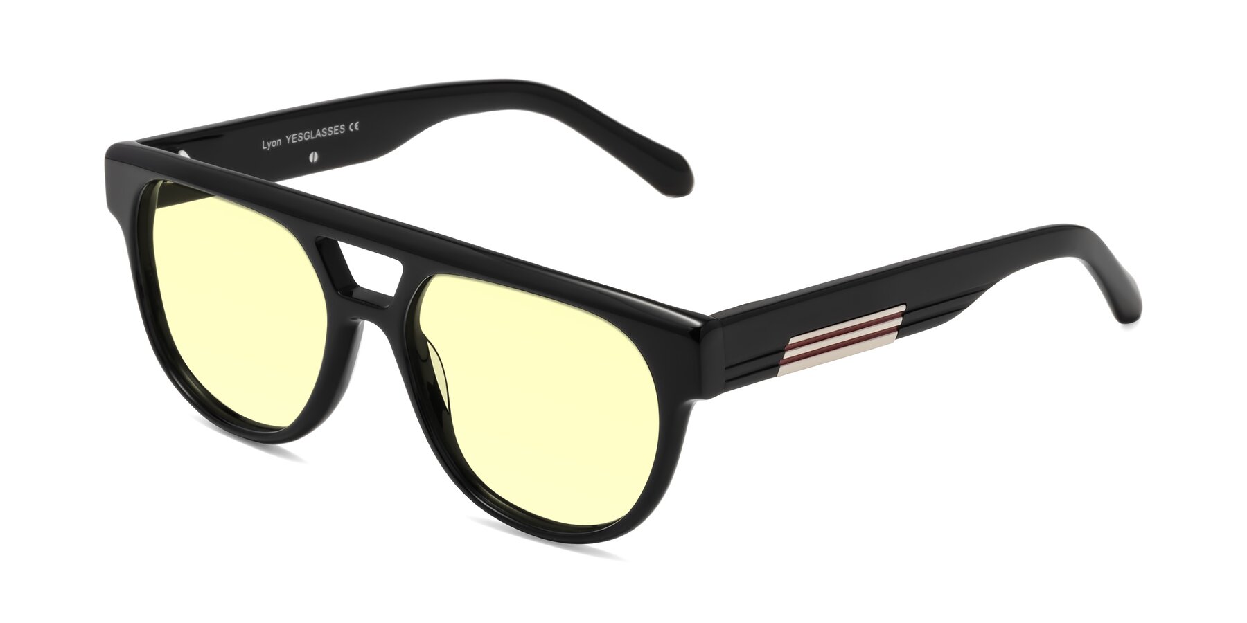 Angle of Lyon in Black with Light Yellow Tinted Lenses