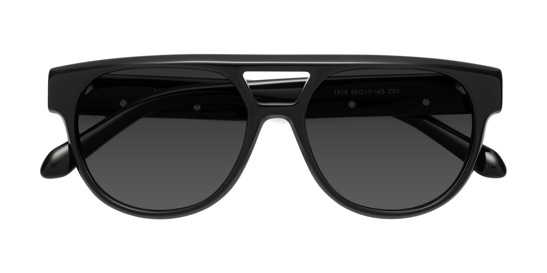 Folded Front of Lyon in Black with Gray Tinted Lenses