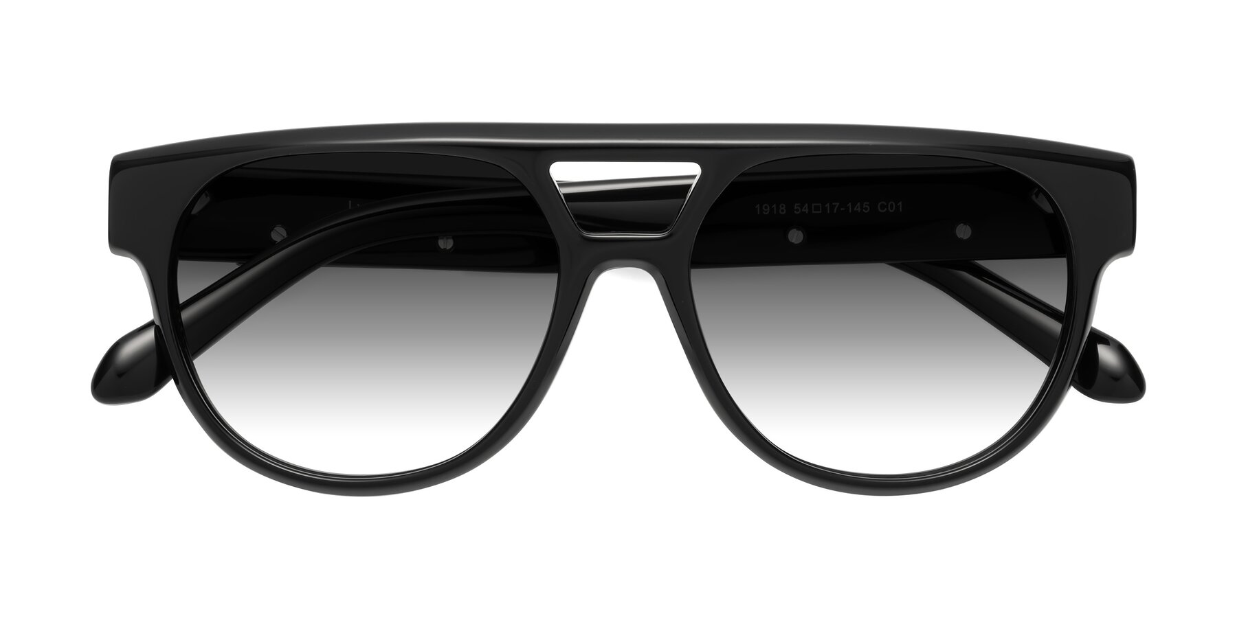 Folded Front of Lyon in Black with Gray Gradient Lenses
