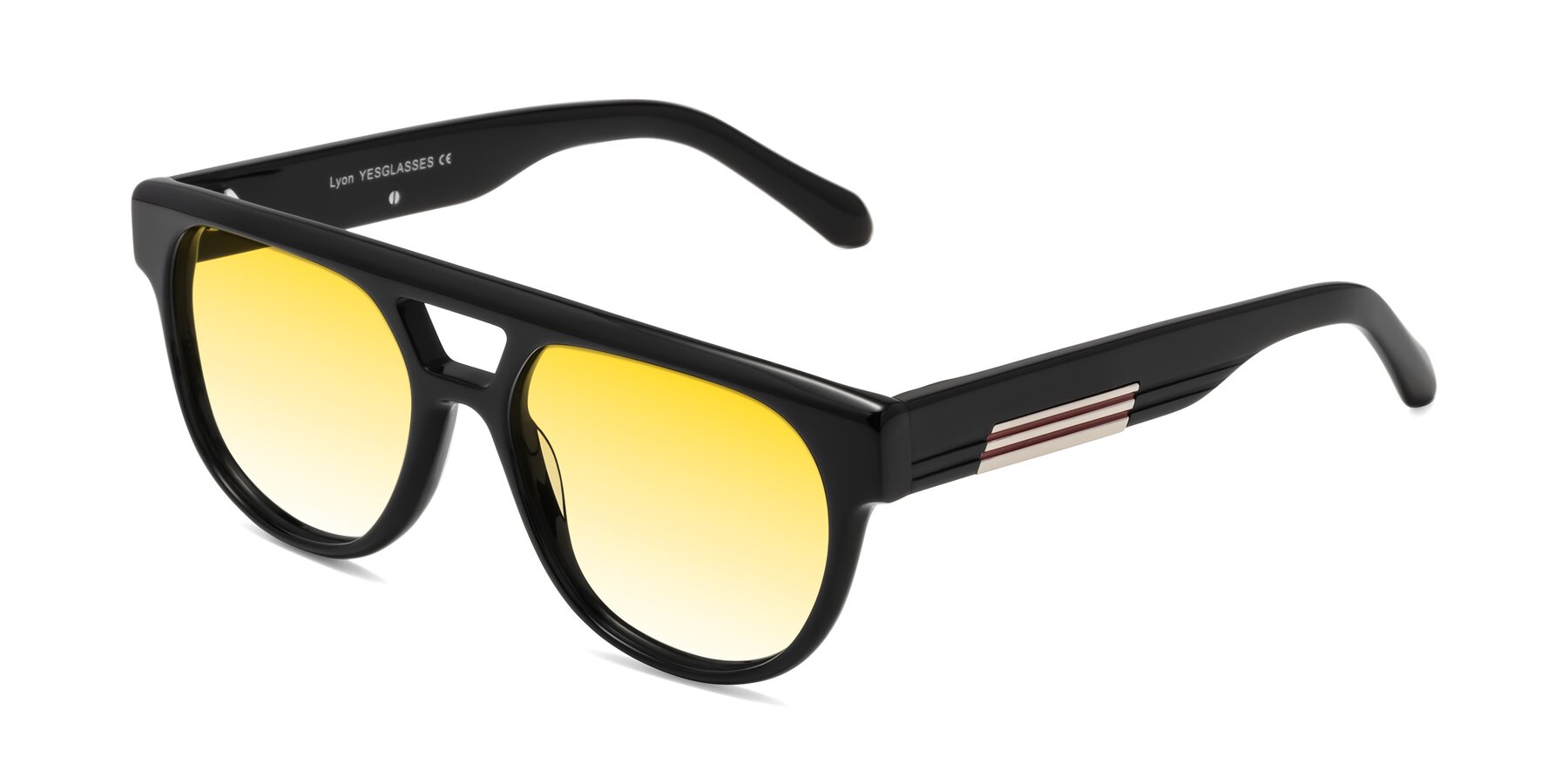 Angle of Lyon in Black with Yellow Gradient Lenses