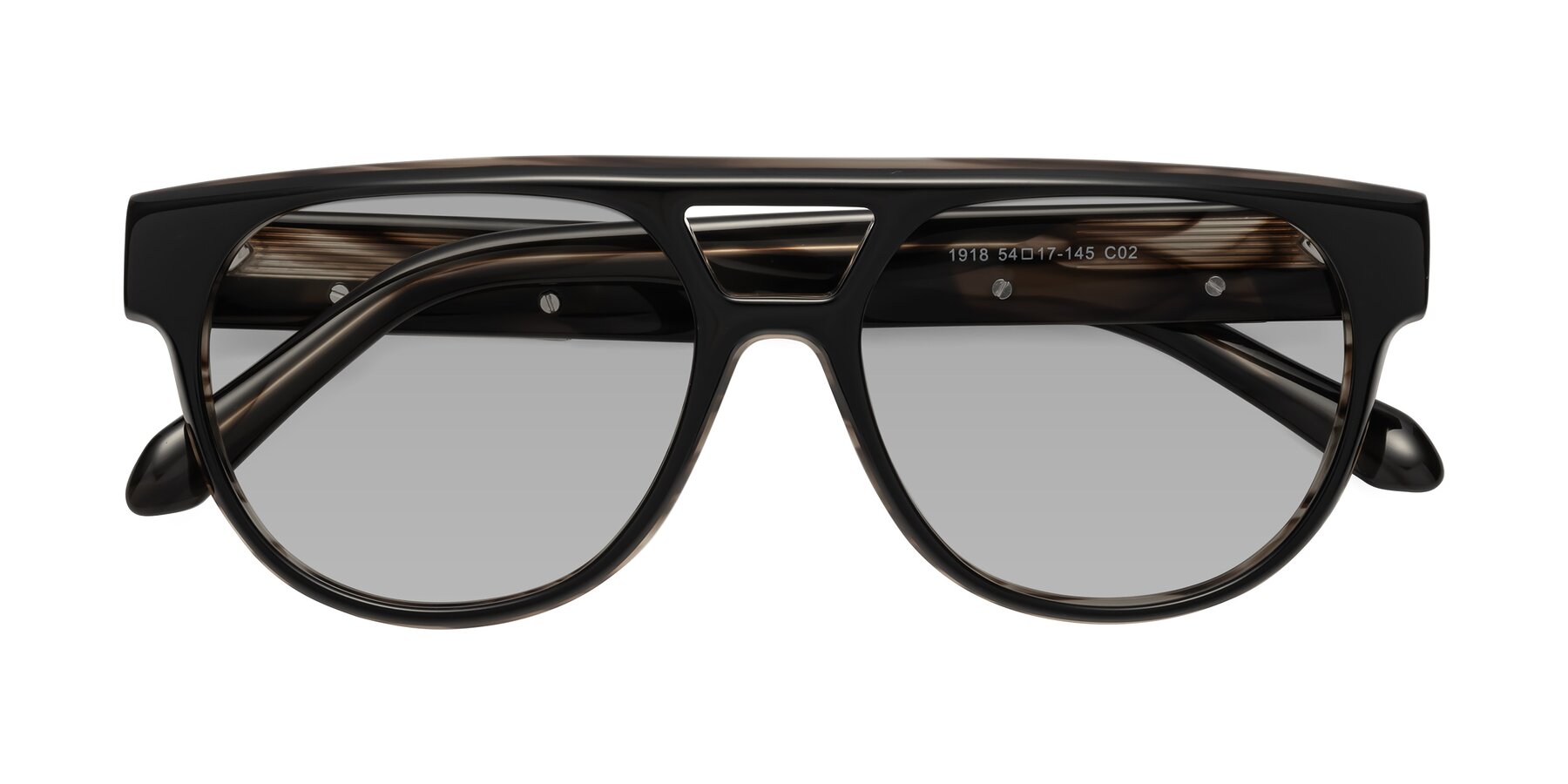 Folded Front of Lyon in Black-Brown with Light Gray Tinted Lenses