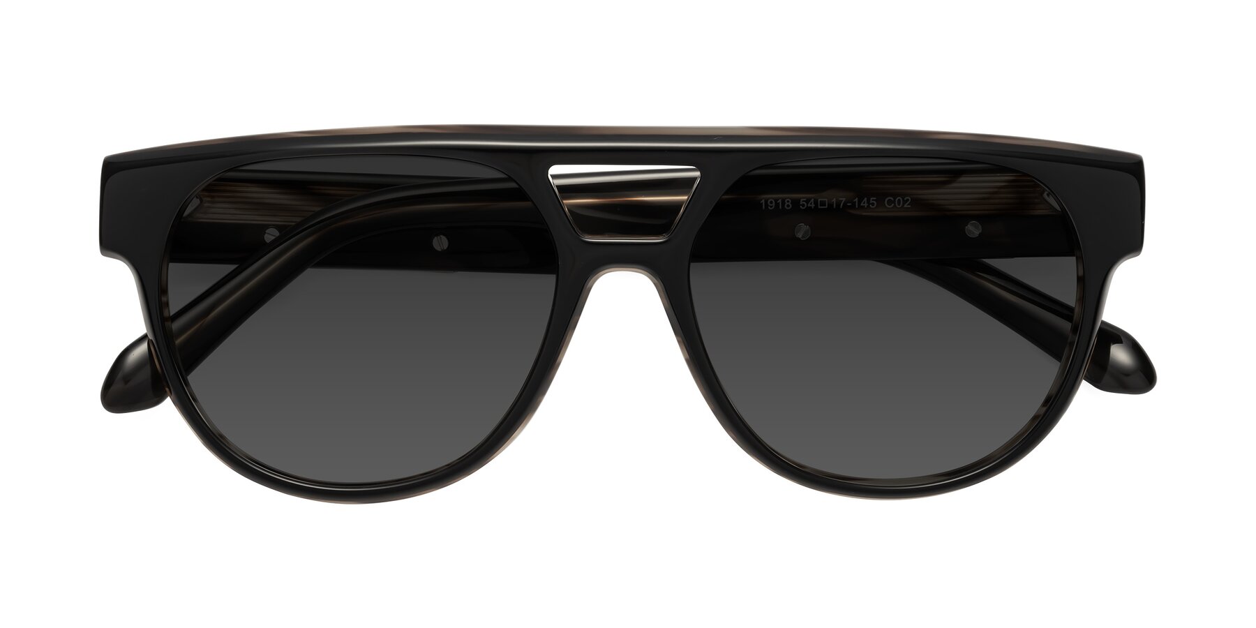 Folded Front of Lyon in Black-Brown with Gray Tinted Lenses