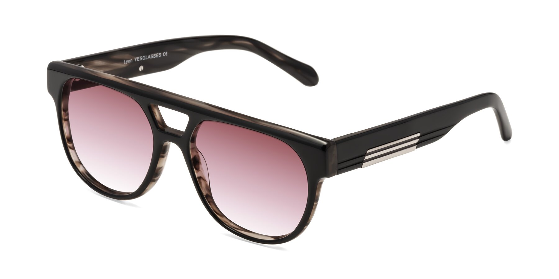 Angle of Lyon in Black-Brown with Garnet Gradient Lenses