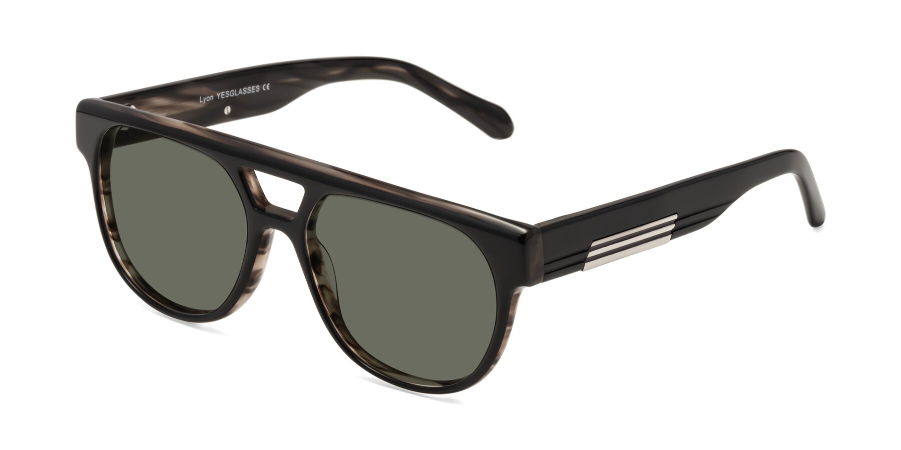 Angle of Lyon in Black-Brown with Gray Polarized Lenses