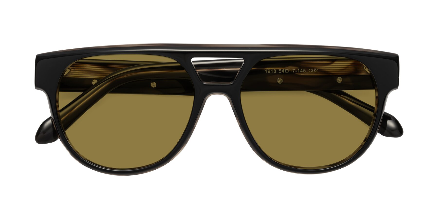 Folded Front of Lyon in Black-Brown with Brown Polarized Lenses