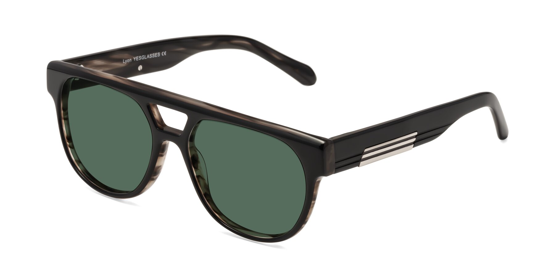 Angle of Lyon in Black-Brown with Green Polarized Lenses