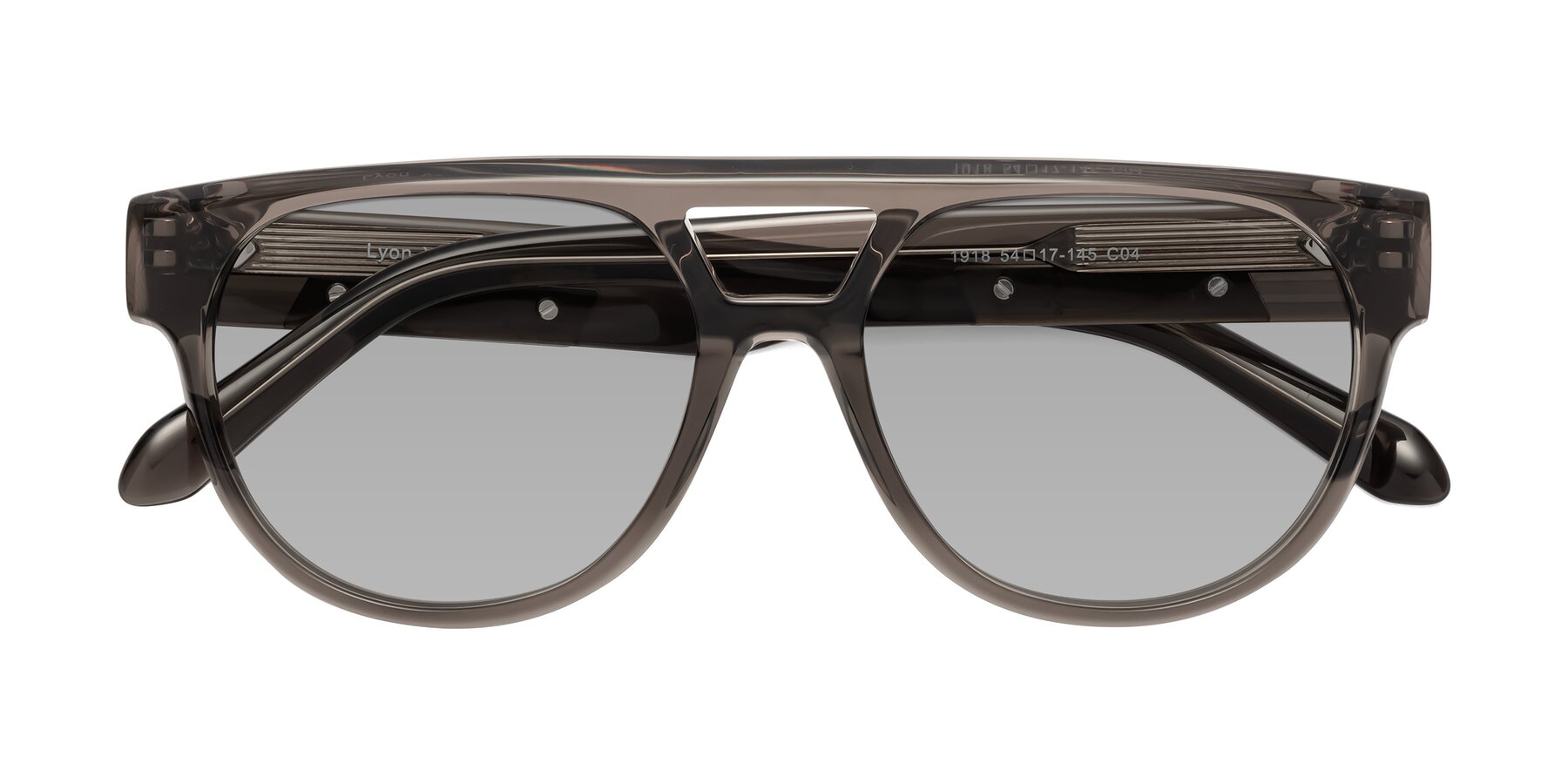 Folded Front of Lyon in Charcoal Gray with Light Gray Tinted Lenses