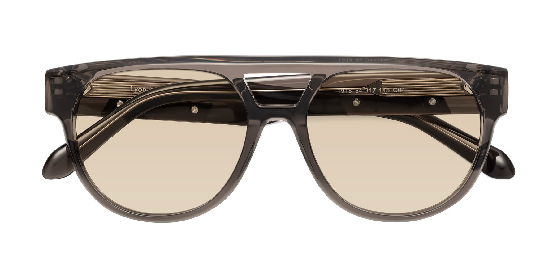 Folded Front of Lyon in Charcoal Gray with Light Brown Tinted Lenses