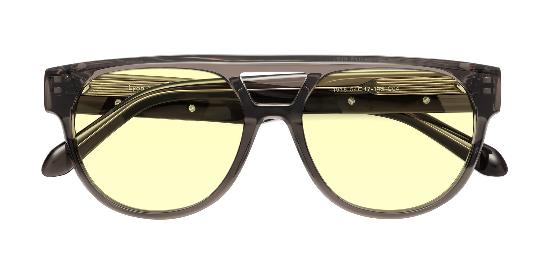 Folded Front of Lyon in Charcoal Gray with Light Yellow Tinted Lenses