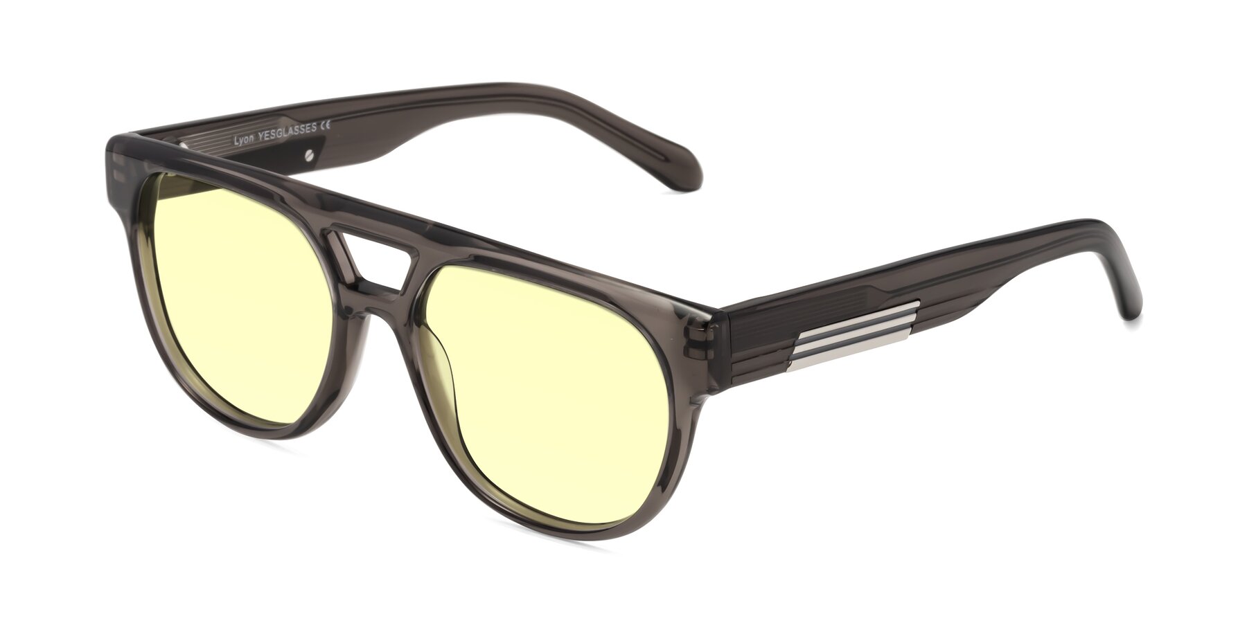 Angle of Lyon in Charcoal Gray with Light Yellow Tinted Lenses