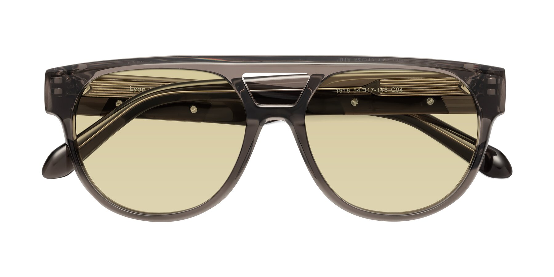 Folded Front of Lyon in Charcoal Gray with Light Champagne Tinted Lenses