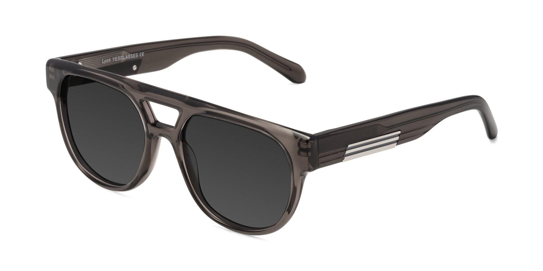 Angle of Lyon in Charcoal Gray with Gray Tinted Lenses