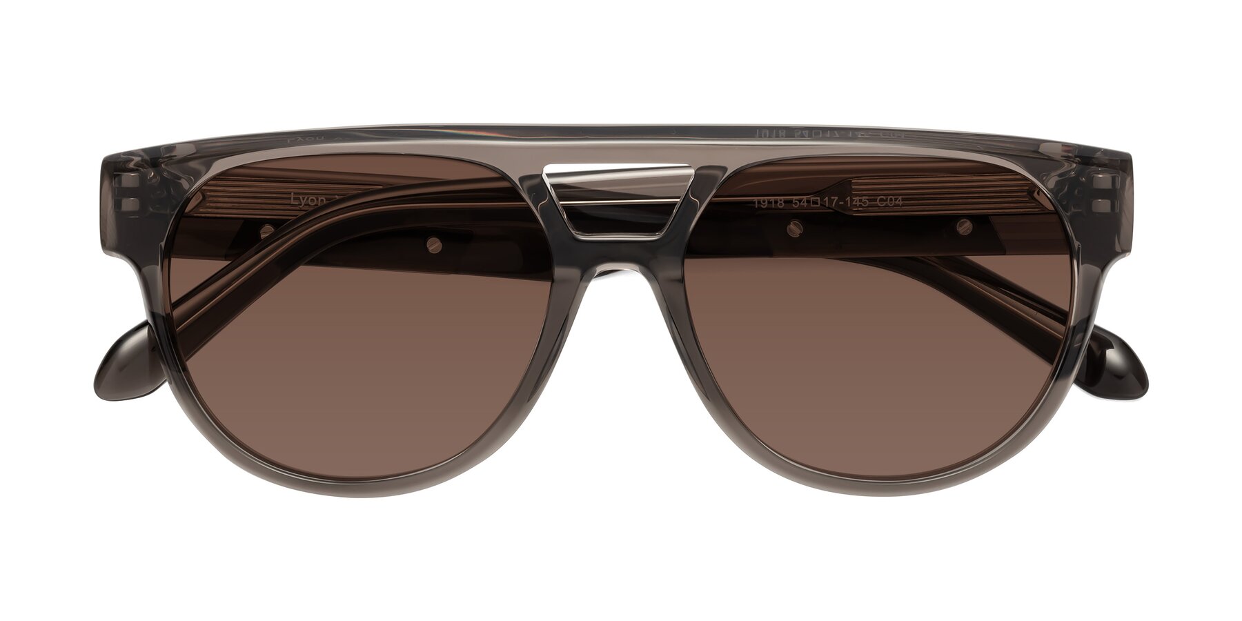 Folded Front of Lyon in Charcoal Gray with Brown Tinted Lenses