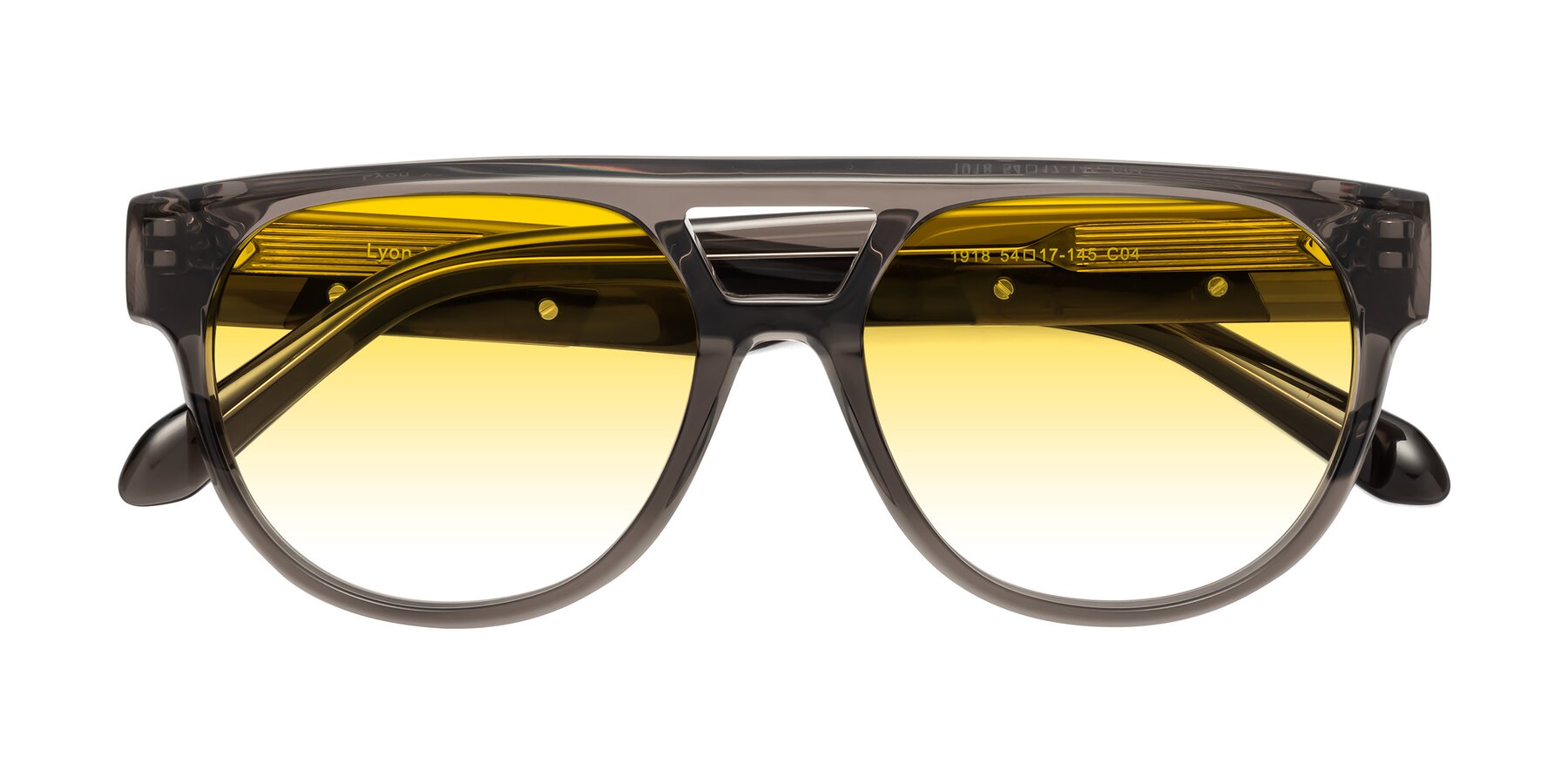 Folded Front of Lyon in Charcoal Gray with Yellow Gradient Lenses