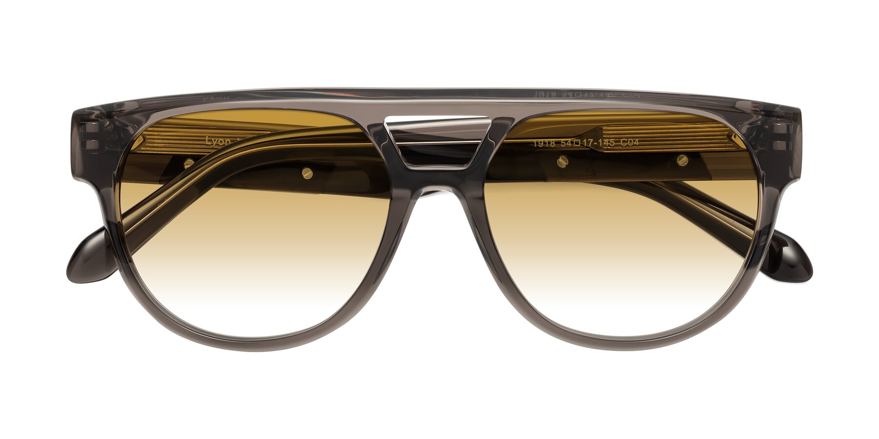 Folded Front of Lyon in Charcoal Gray with Champagne Gradient Lenses