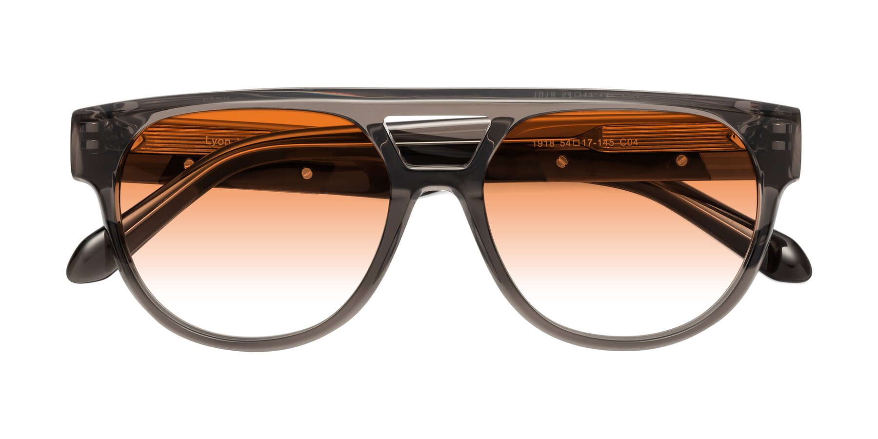 Folded Front of Lyon in Charcoal Gray with Orange Gradient Lenses