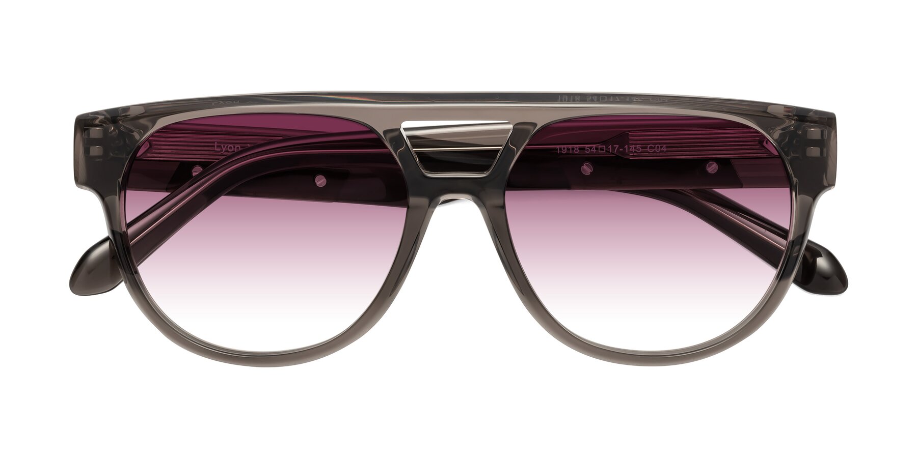 Folded Front of Lyon in Charcoal Gray with Wine Gradient Lenses