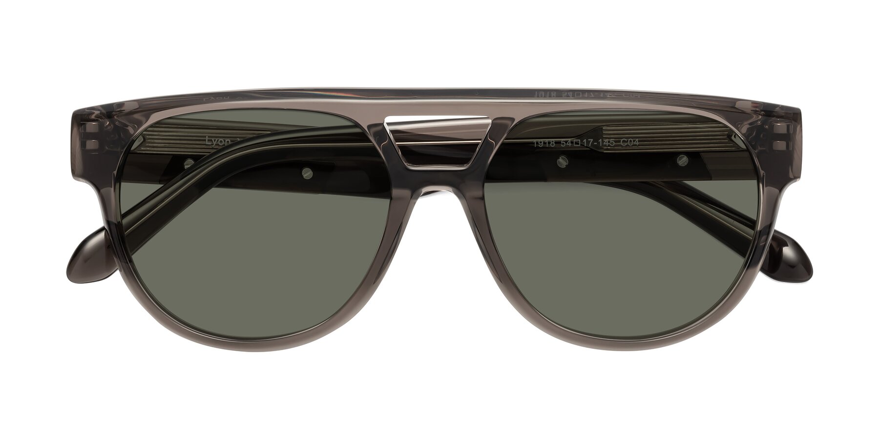 Folded Front of Lyon in Charcoal Gray with Gray Polarized Lenses