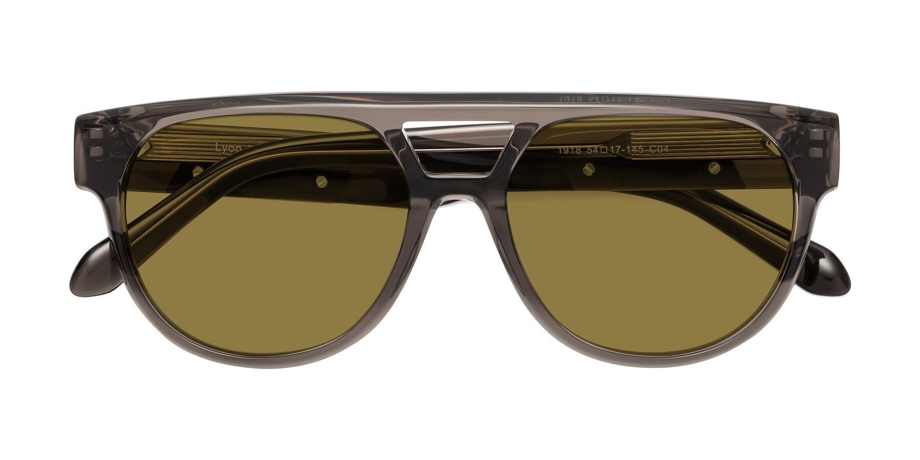 Folded Front of Lyon in Charcoal Gray with Brown Polarized Lenses