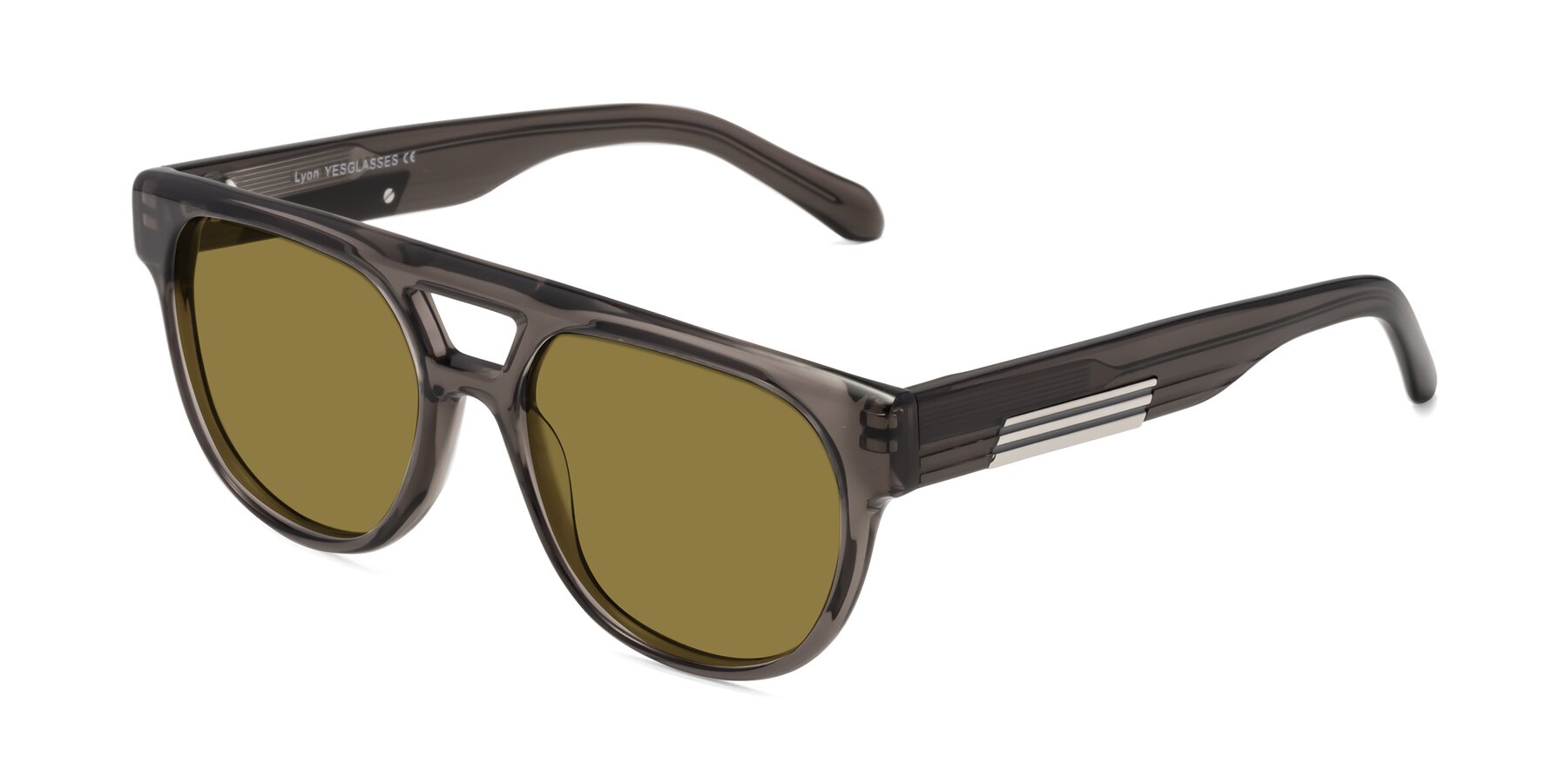 Angle of Lyon in Charcoal Gray with Brown Polarized Lenses