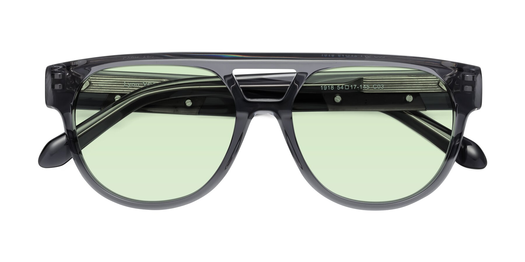 Folded Front of Lyon in Dim Gray with Light Green Tinted Lenses