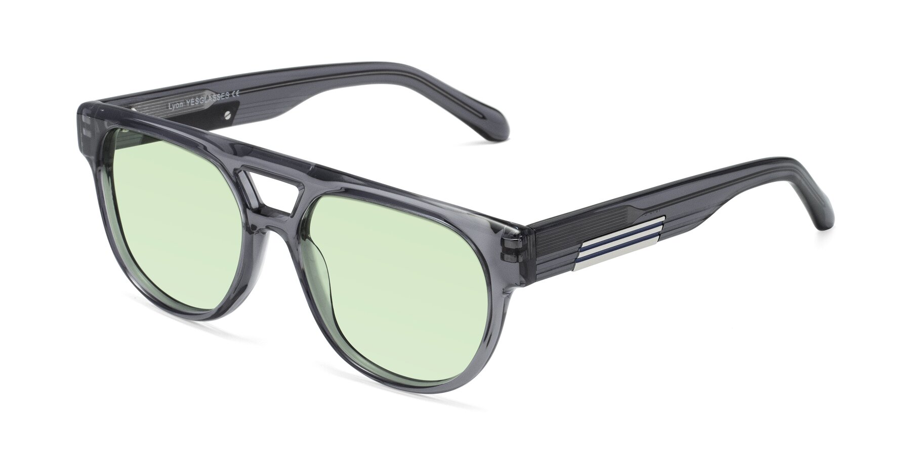 Angle of Lyon in Dim Gray with Light Green Tinted Lenses