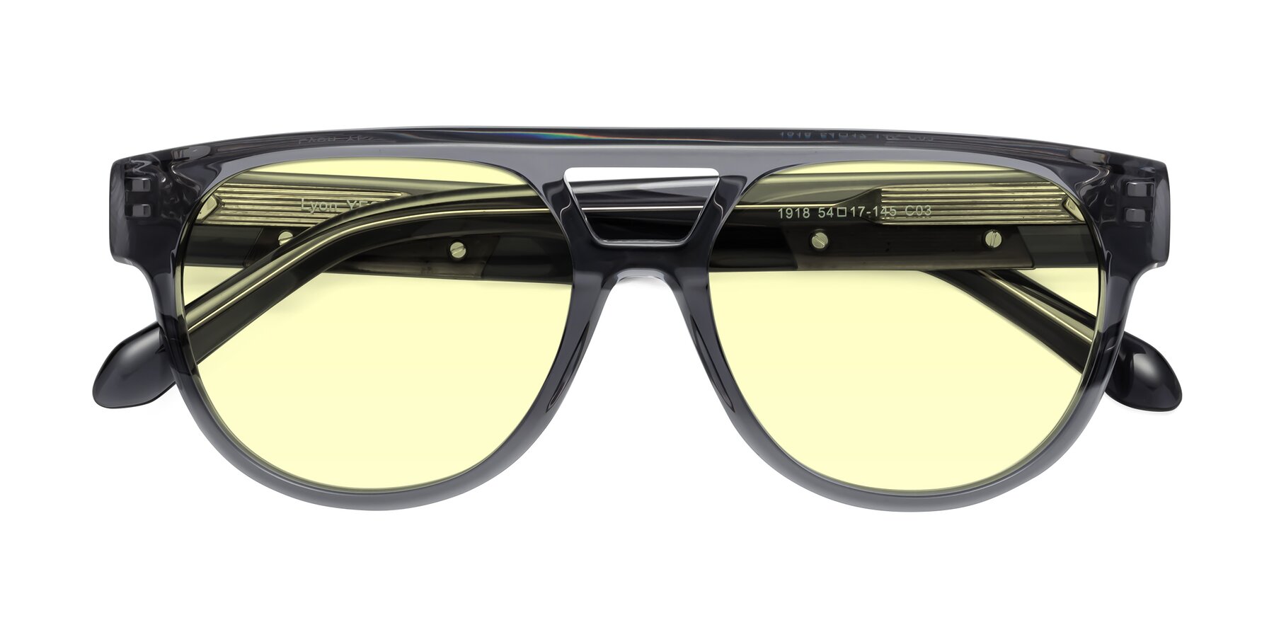 Folded Front of Lyon in Dim Gray with Light Yellow Tinted Lenses