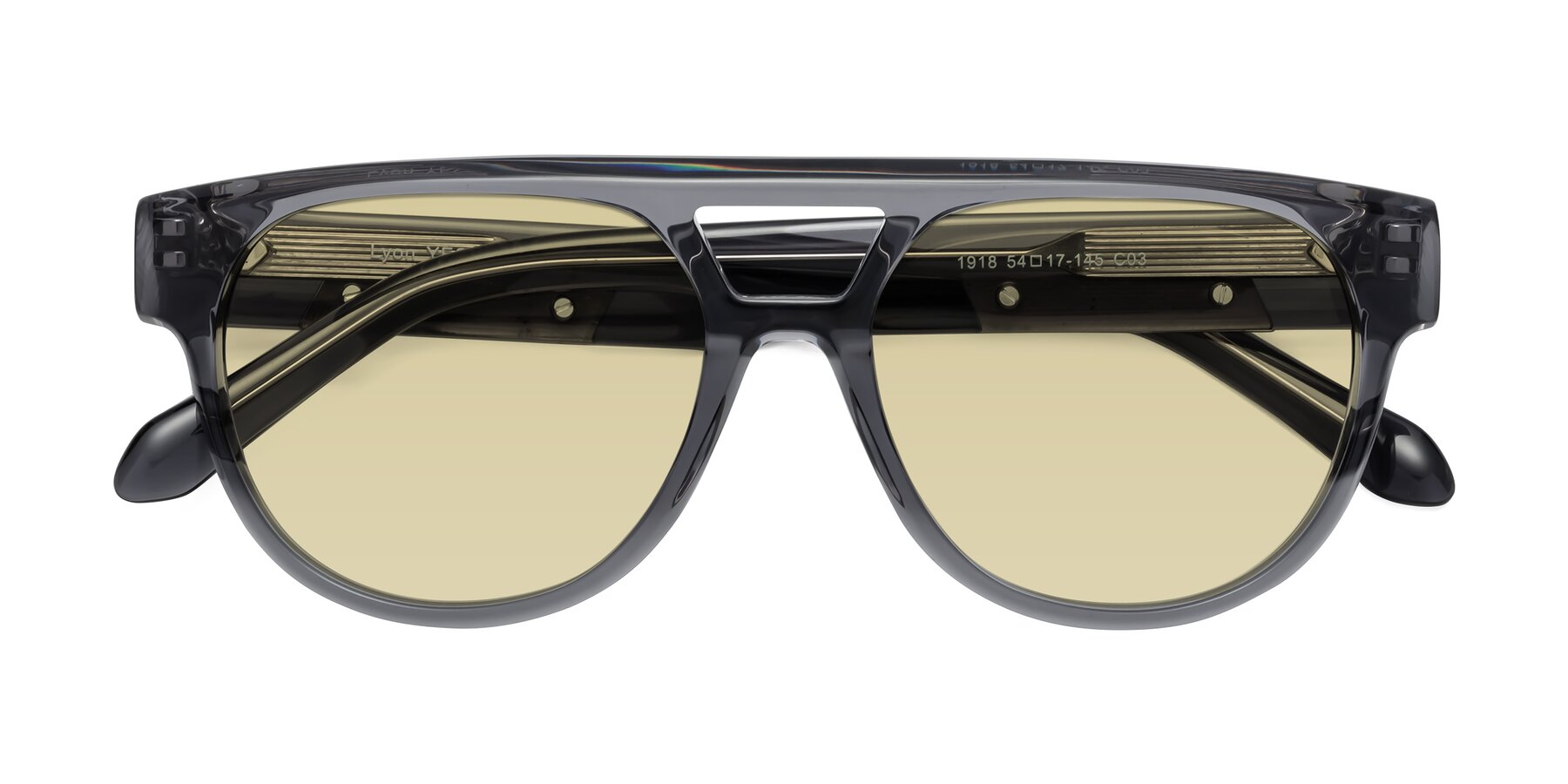 Folded Front of Lyon in Dim Gray with Light Champagne Tinted Lenses