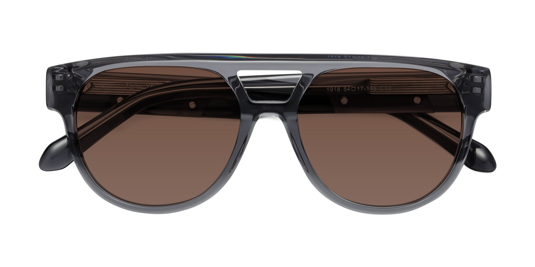 Folded Front of Lyon in Dim Gray with Brown Tinted Lenses