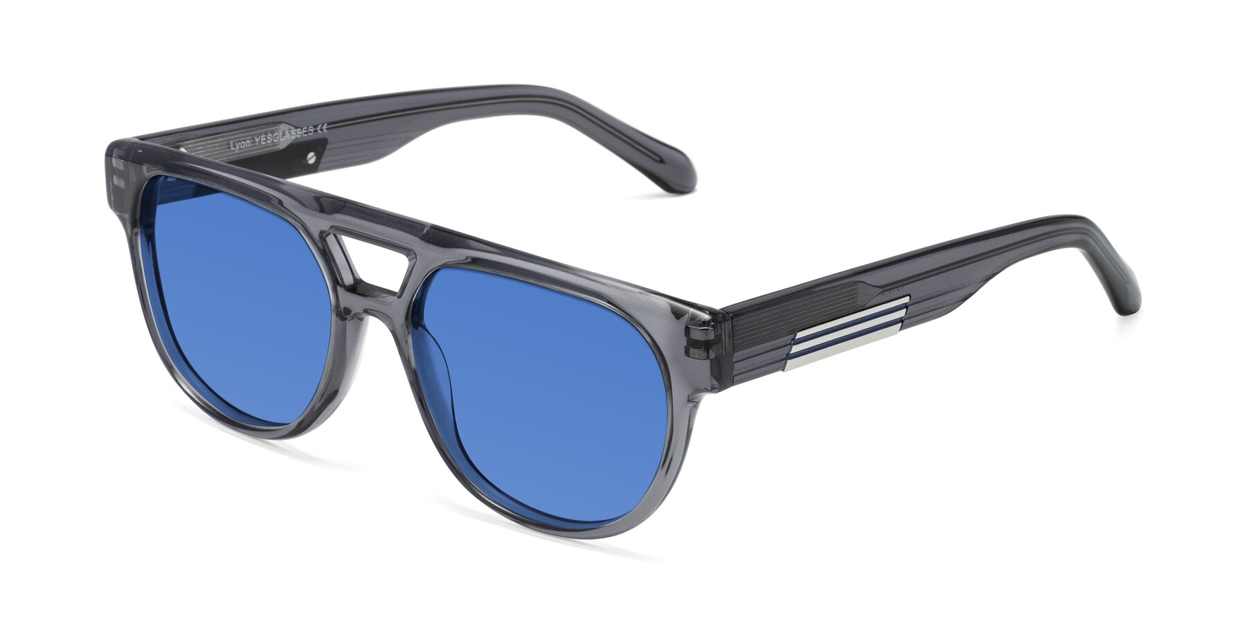 Angle of Lyon in Dim Gray with Blue Tinted Lenses