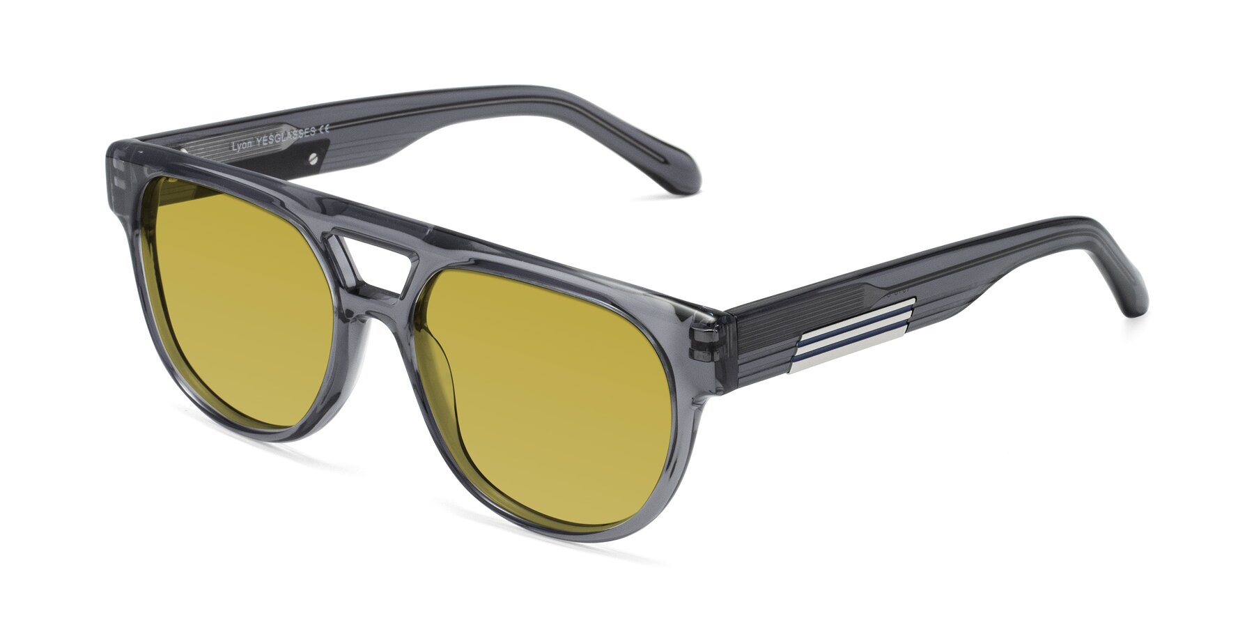 Angle of Lyon in Dim Gray with Champagne Tinted Lenses