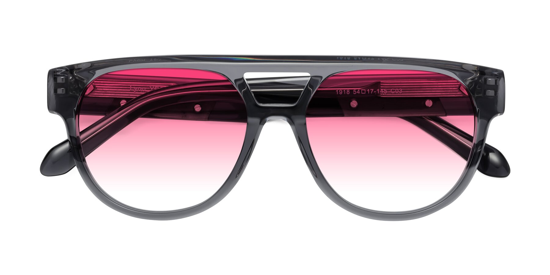 Folded Front of Lyon in Dim Gray with Pink Gradient Lenses