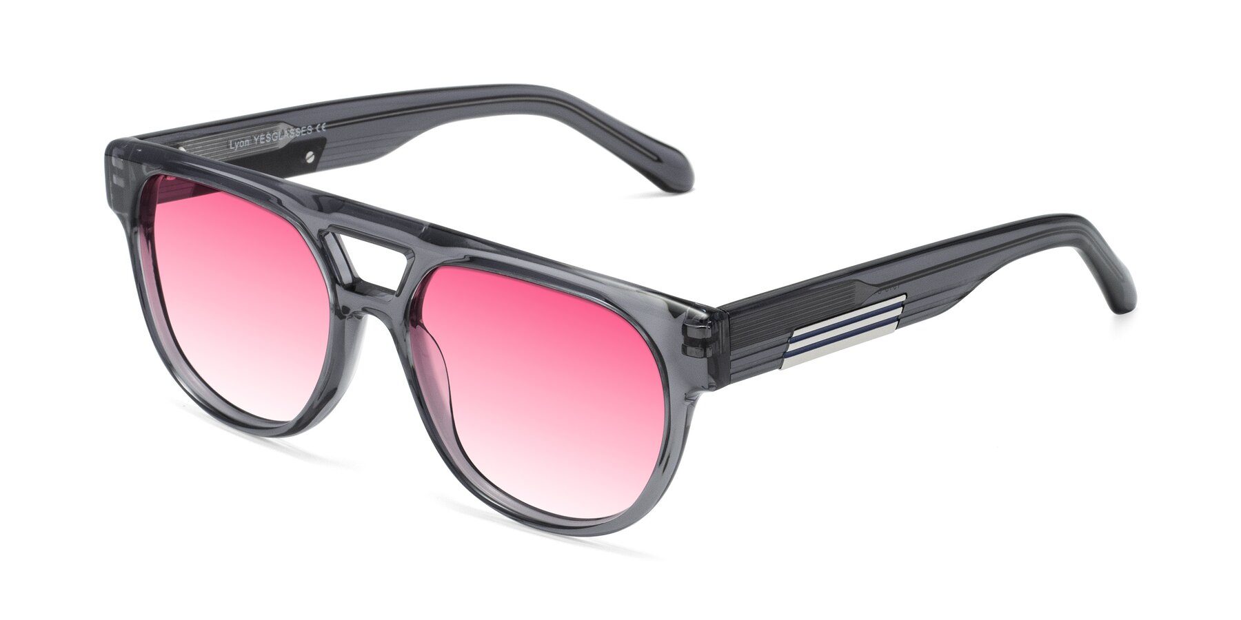 Angle of Lyon in Dim Gray with Pink Gradient Lenses