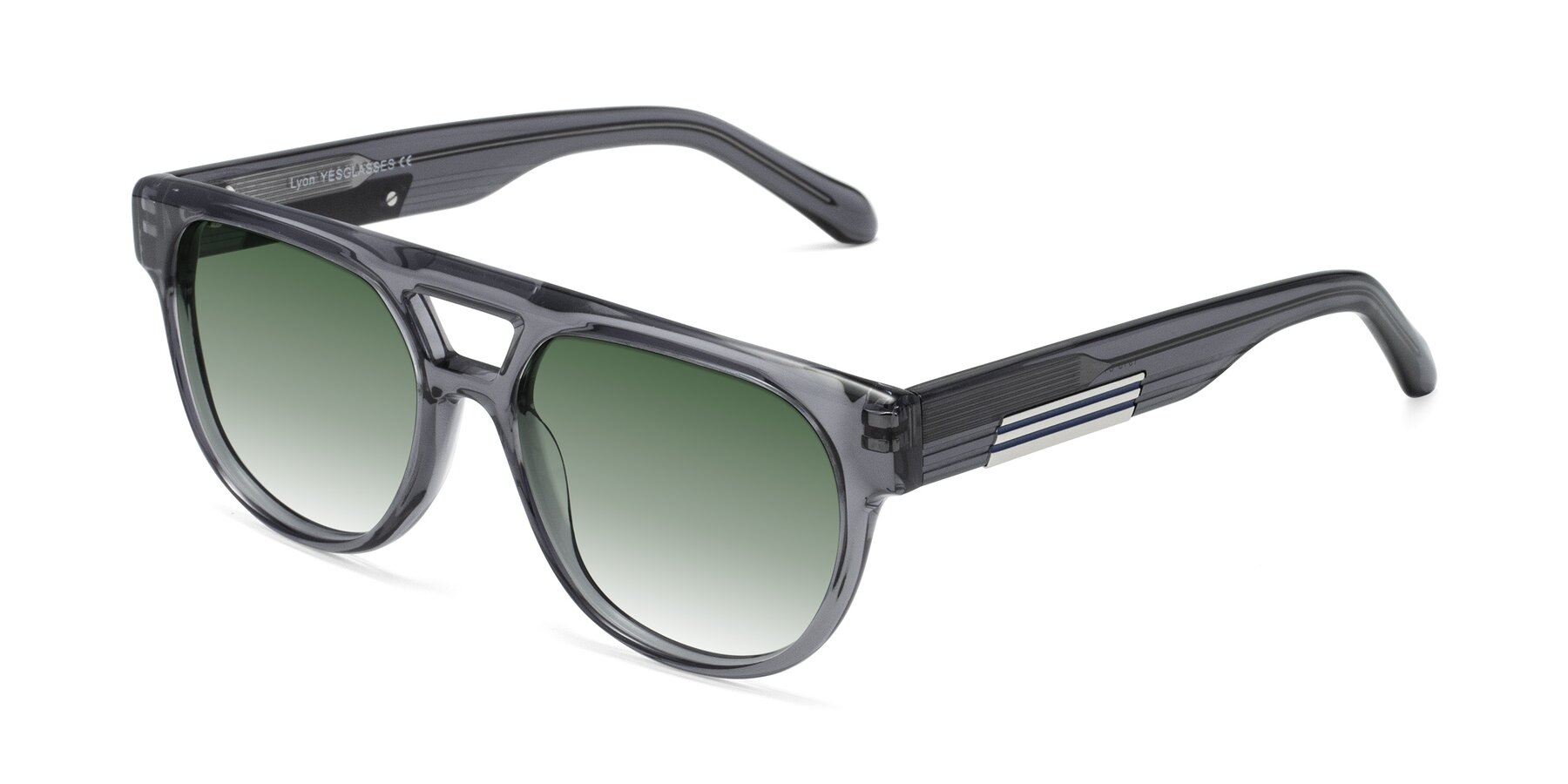 Angle of Lyon in Dim Gray with Green Gradient Lenses