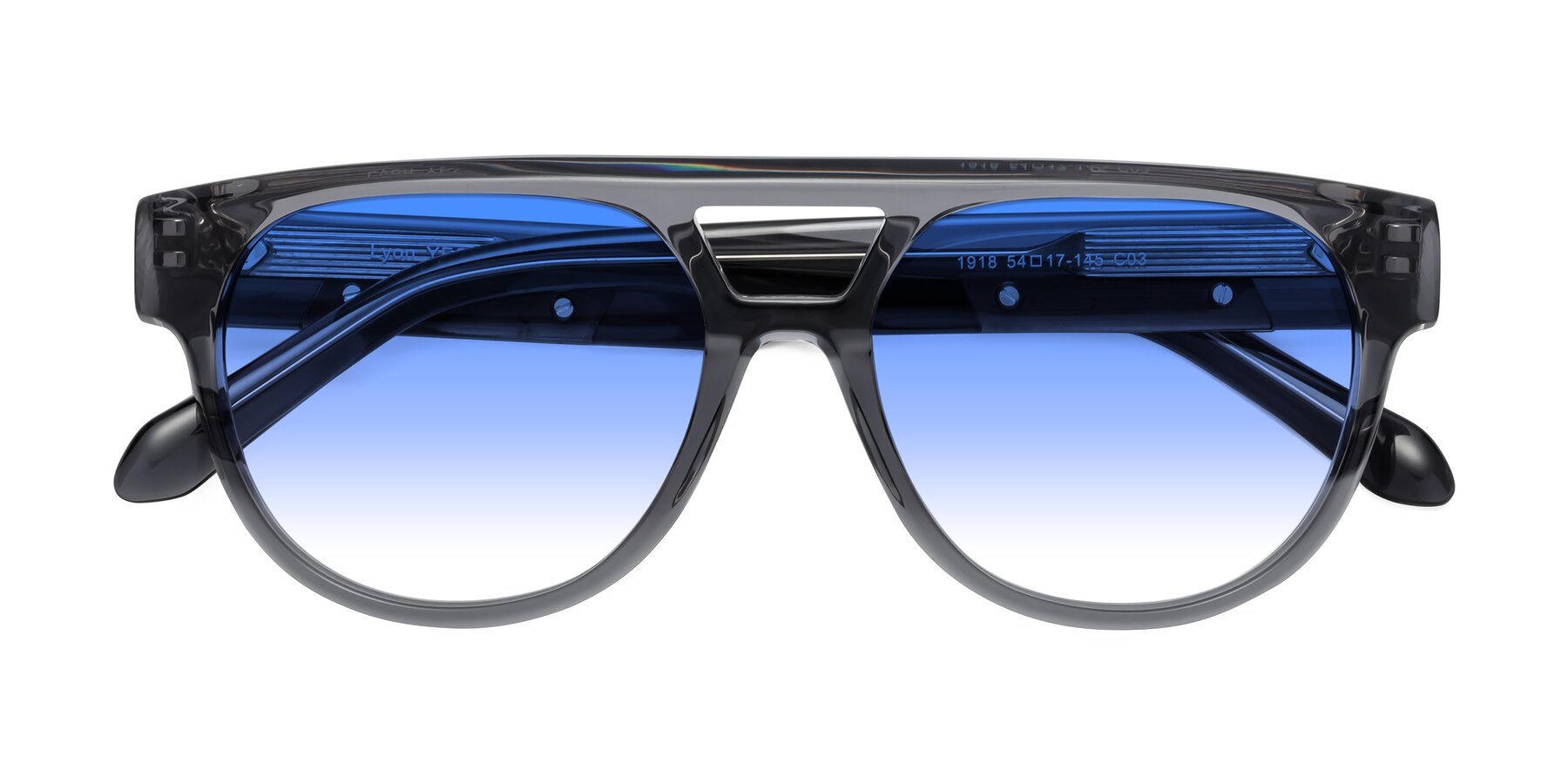 Folded Front of Lyon in Dim Gray with Blue Gradient Lenses
