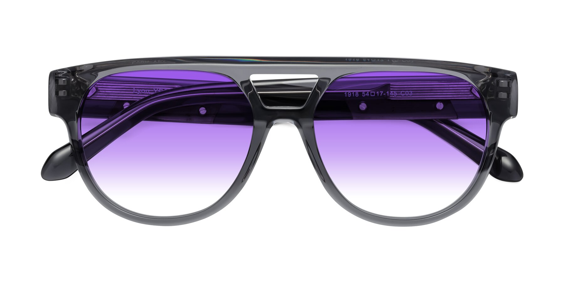 Folded Front of Lyon in Dim Gray with Purple Gradient Lenses