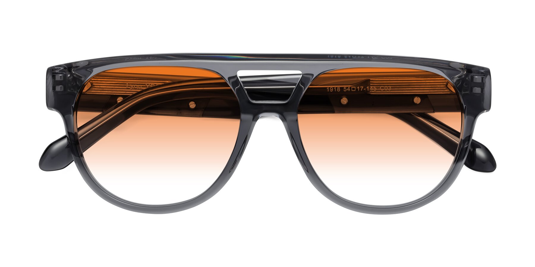 Folded Front of Lyon in Dim Gray with Orange Gradient Lenses