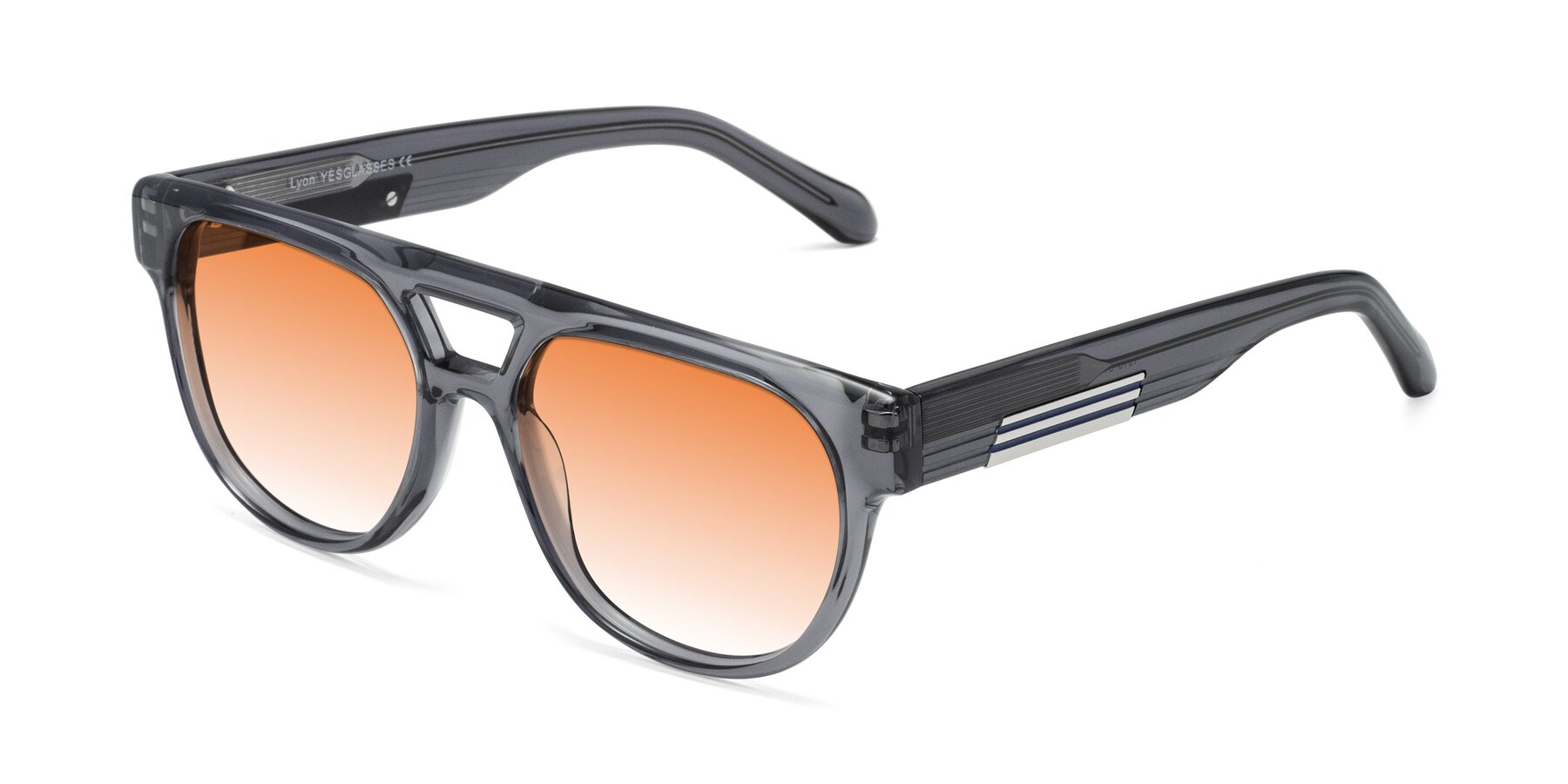 Angle of Lyon in Dim Gray with Orange Gradient Lenses