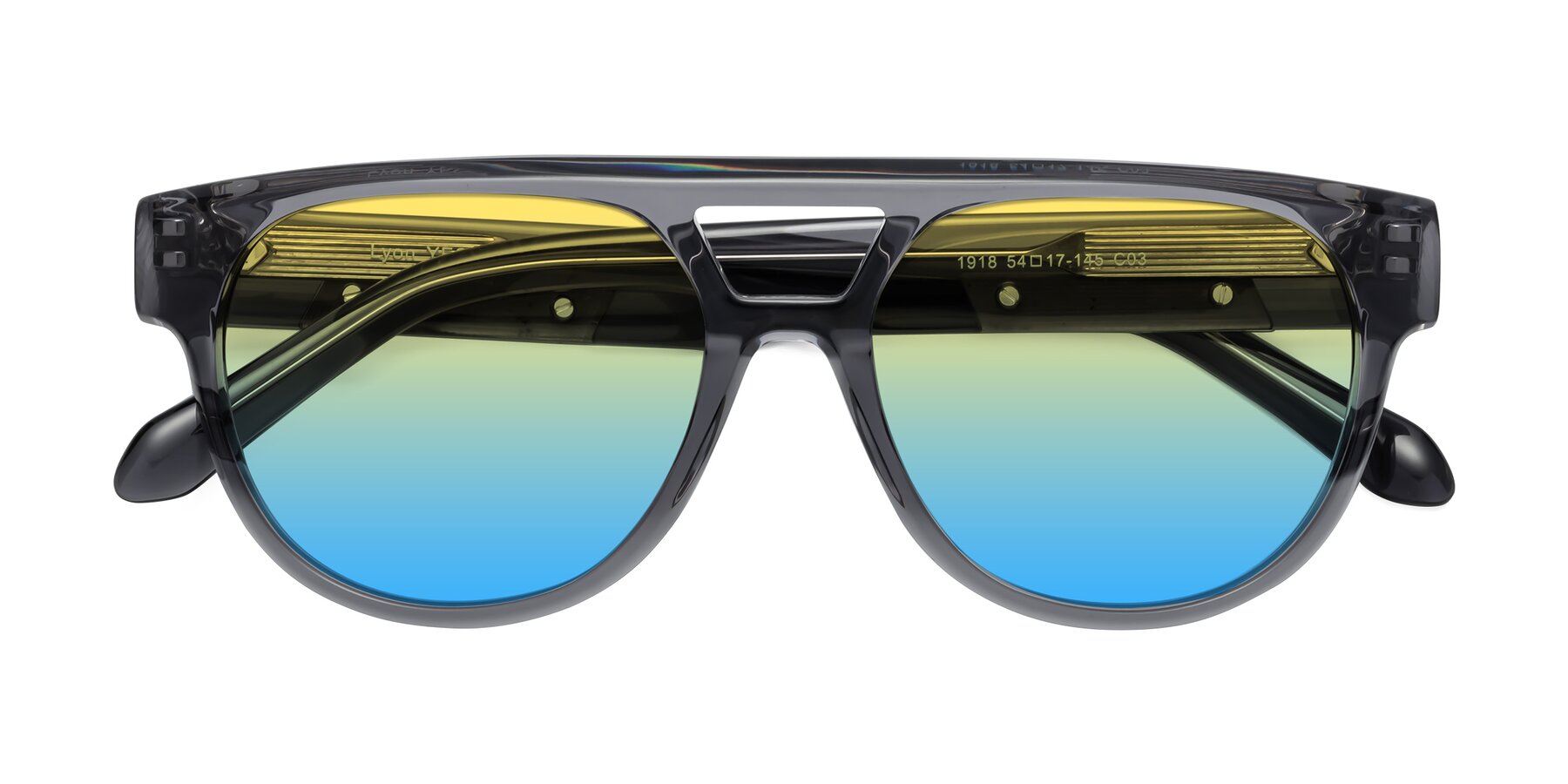 Folded Front of Lyon in Dim Gray with Yellow / Blue Gradient Lenses
