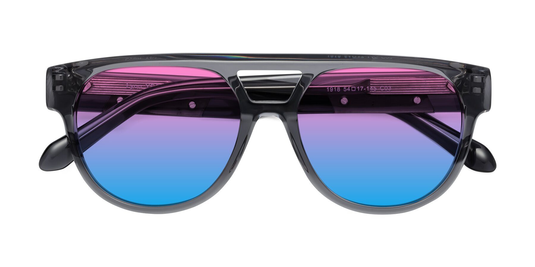 Folded Front of Lyon in Dim Gray with Pink / Blue Gradient Lenses