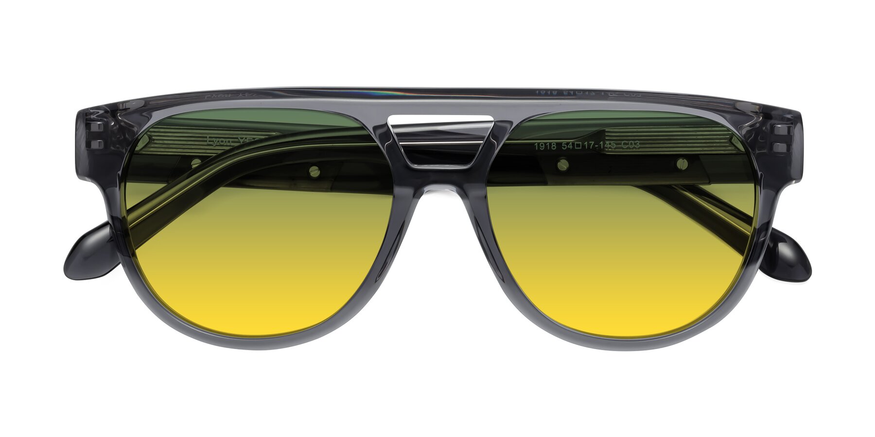 Folded Front of Lyon in Dim Gray with Green / Yellow Gradient Lenses